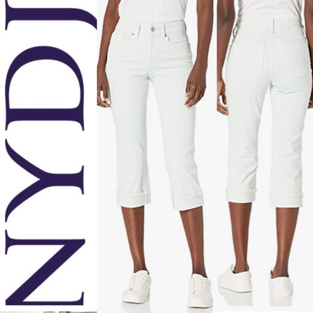 Nydj Not your Daughters Jeans white cuff crop jeans 16W